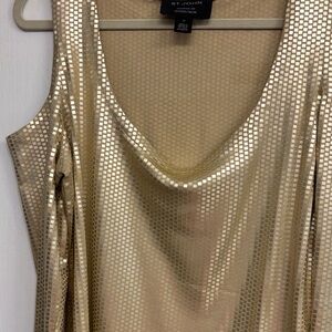 St. John Shimmering Gold Sleeveless Top